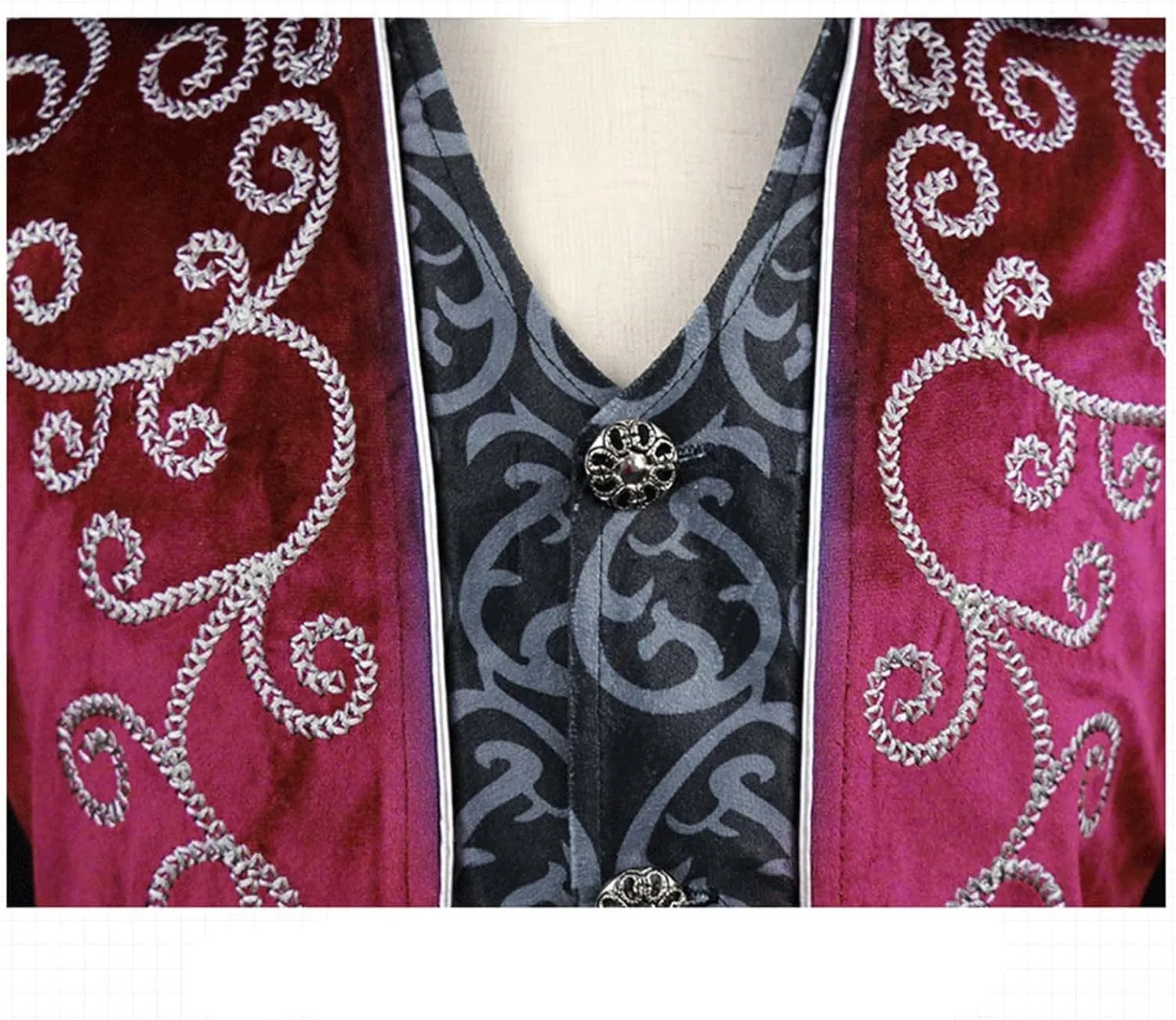 QWENTMTNTY Vintage Steampunk Jacket for Men Renaissance Gothic Tailcoat Victorian Suit Coat Long Medieval Halloween Costume