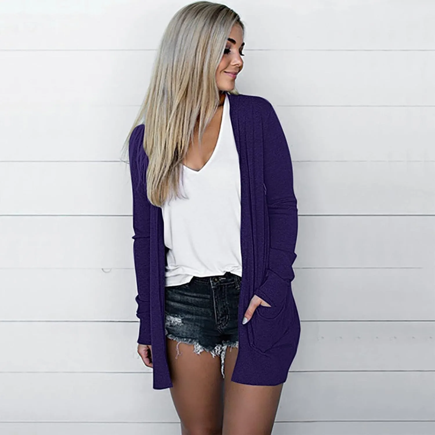 SHAOBGE Cardigan for Women Long Sleeve Cardigan for Women Fall Open Front Cardigan with Pockets Fall Outfits for