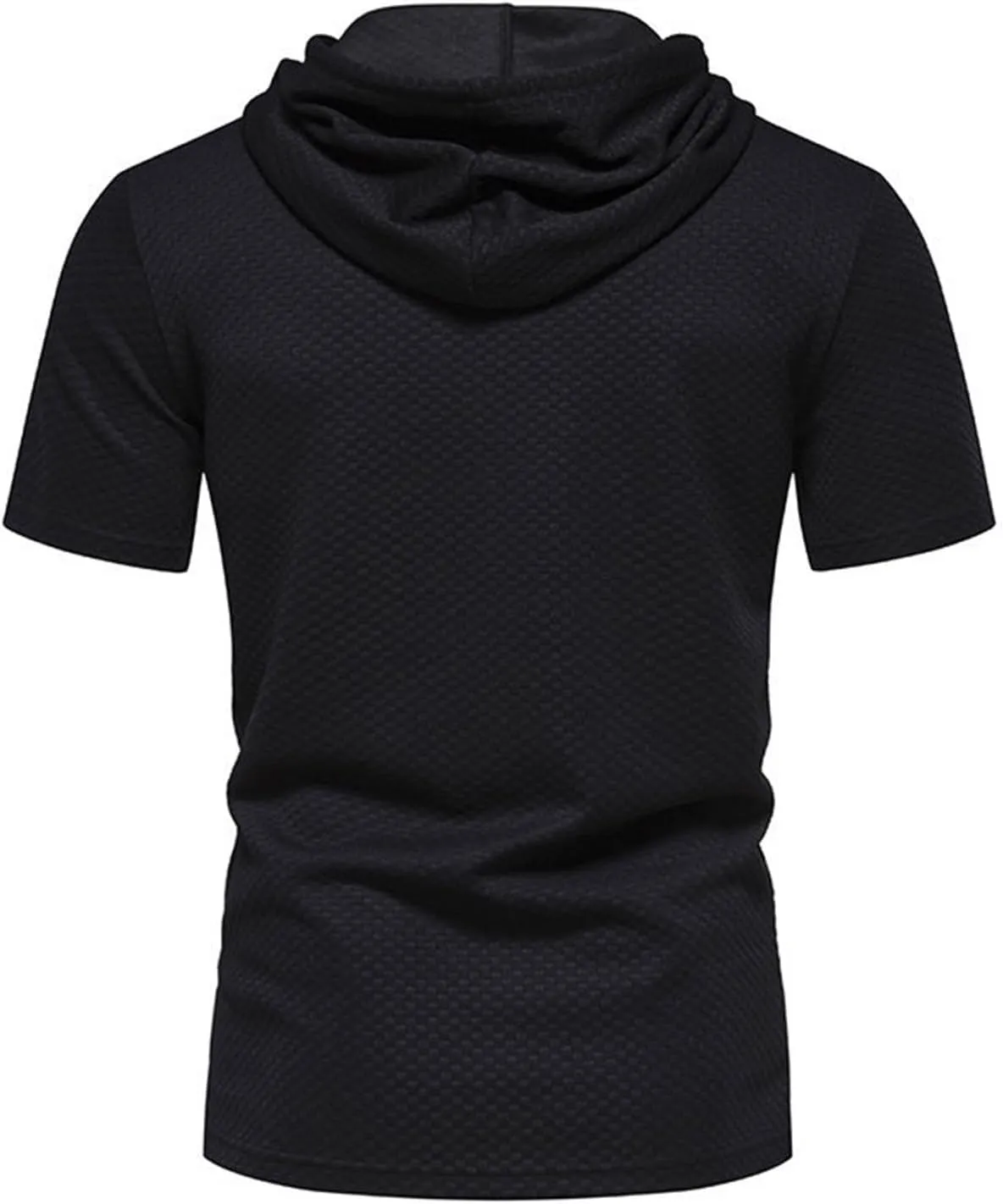 Short Sleeve Hoodies for Men Muscle V Neck Waffle Shirts Slim Fit Golf Shirts Retro Tops with Pocket Soft Casual Tees