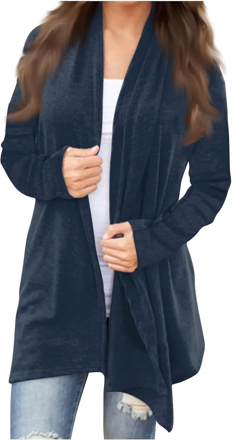Summer Cardigans for Women Lightweight Printed Kimono Open Front Tops Long Sleeve Coat Elegant Clothes