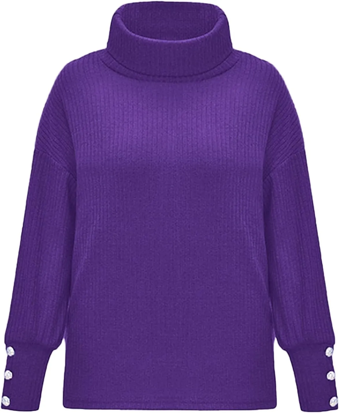 Sweaters for Women Trendy 2023 Fall Fashion Knitted Tops Plus Size Long Sleeve High Neck Pullover Sweaters