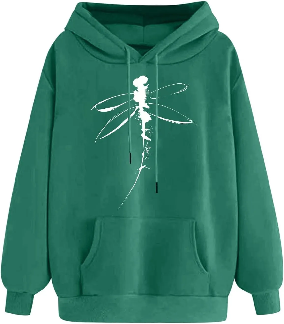 Sweatshirt for Women Funny Print Graphic Solid Drawstring Hoodies Loose Fit Soft Long Sleeve Outfit Tops with Pocket