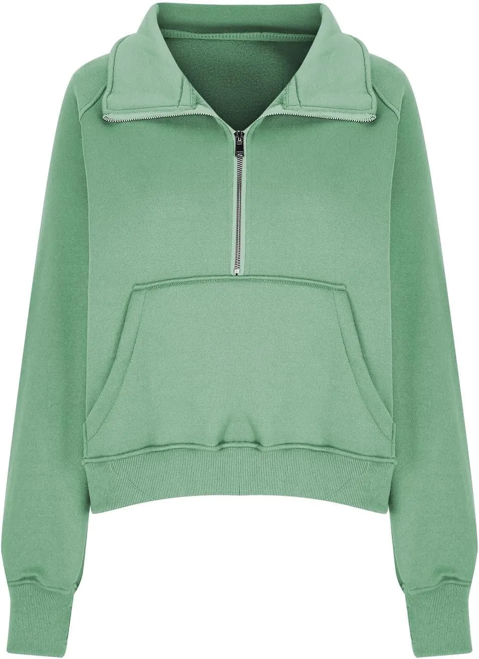 Sweatshirt For Women Half Zip Cropped Pullover With Thumb Hole Fleece Quarter Zipper Hoodies Oversized Sweatshirts
