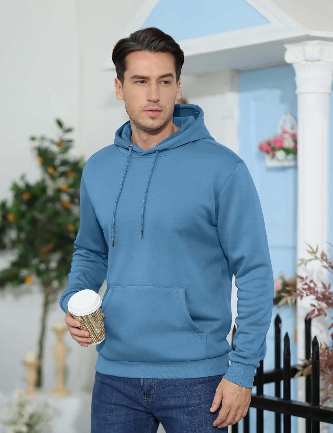 TACVASEN Men's Athletic Hoodies Fleece Lined Sweatshirt Pullover Soft Casual Hooded Sweatshirt with Pocket