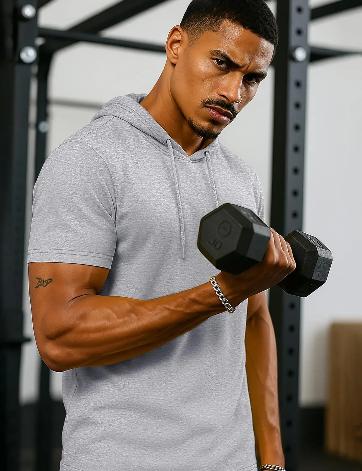 TACVASEN Short Sleeve Hoodies for Men Cotton Hoodies Summer Sweatshirt Lightweight Breathable Workout Shirts Pullover