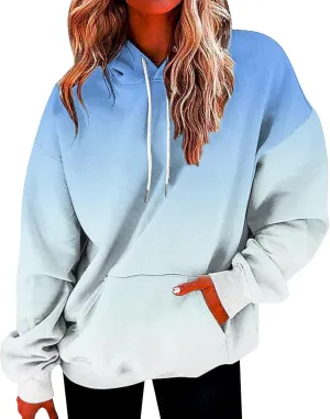 Tie-Dye Hoodies for Women Drawstring Sweatshirt Pullover Tops Oversized Casual Hooded Sweatshirt 2024 Trendy Sweater
