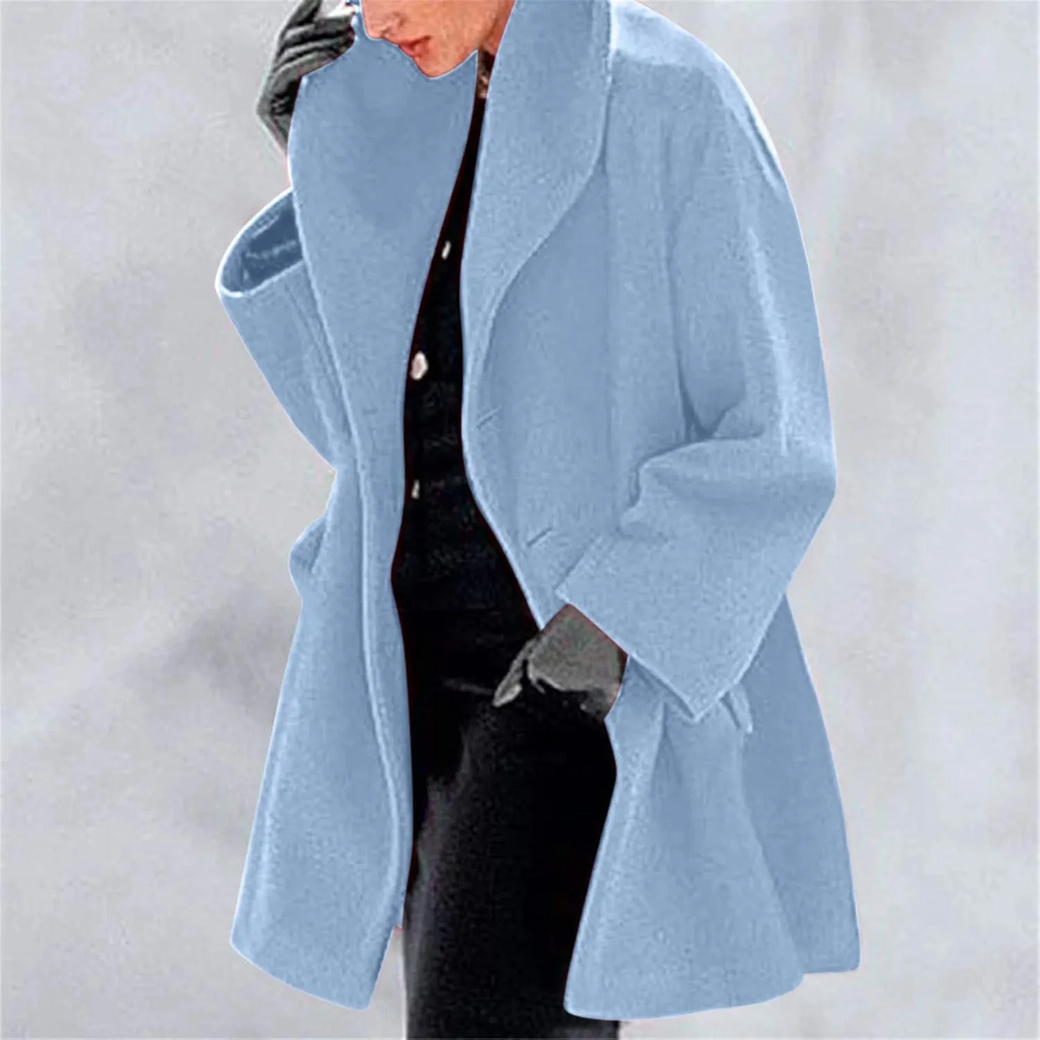 Trench Coat for Women 2024 Fuzzy Jacket Loose Fitting Warm Winter Outwear Fashion Lapel Jacket Coats Long Coat Women