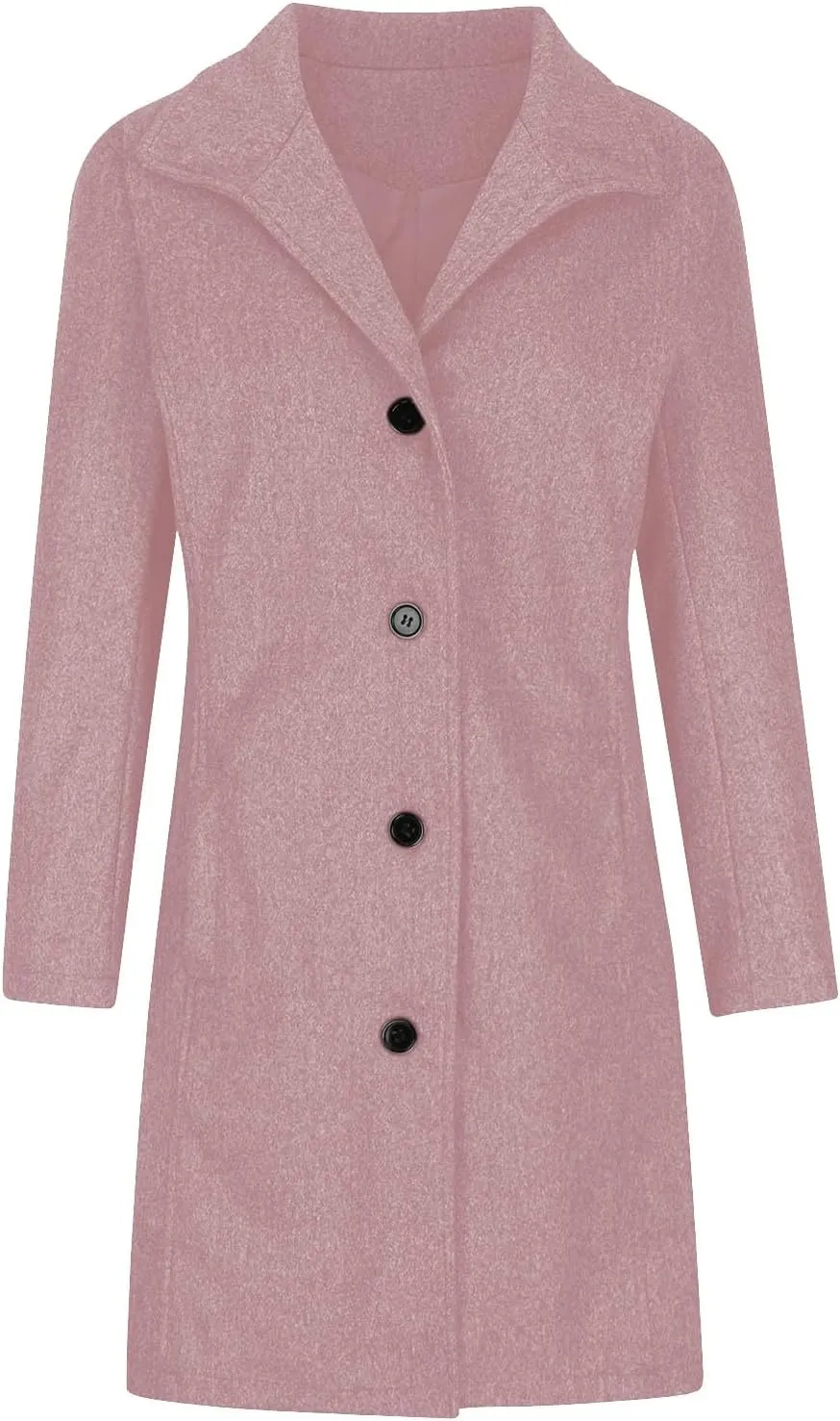 Trench Coat for Women 2024 Long Wool Coat Single Breasted Pea Coat Casual Lapel Coat Thicken Winter Coat Jacket