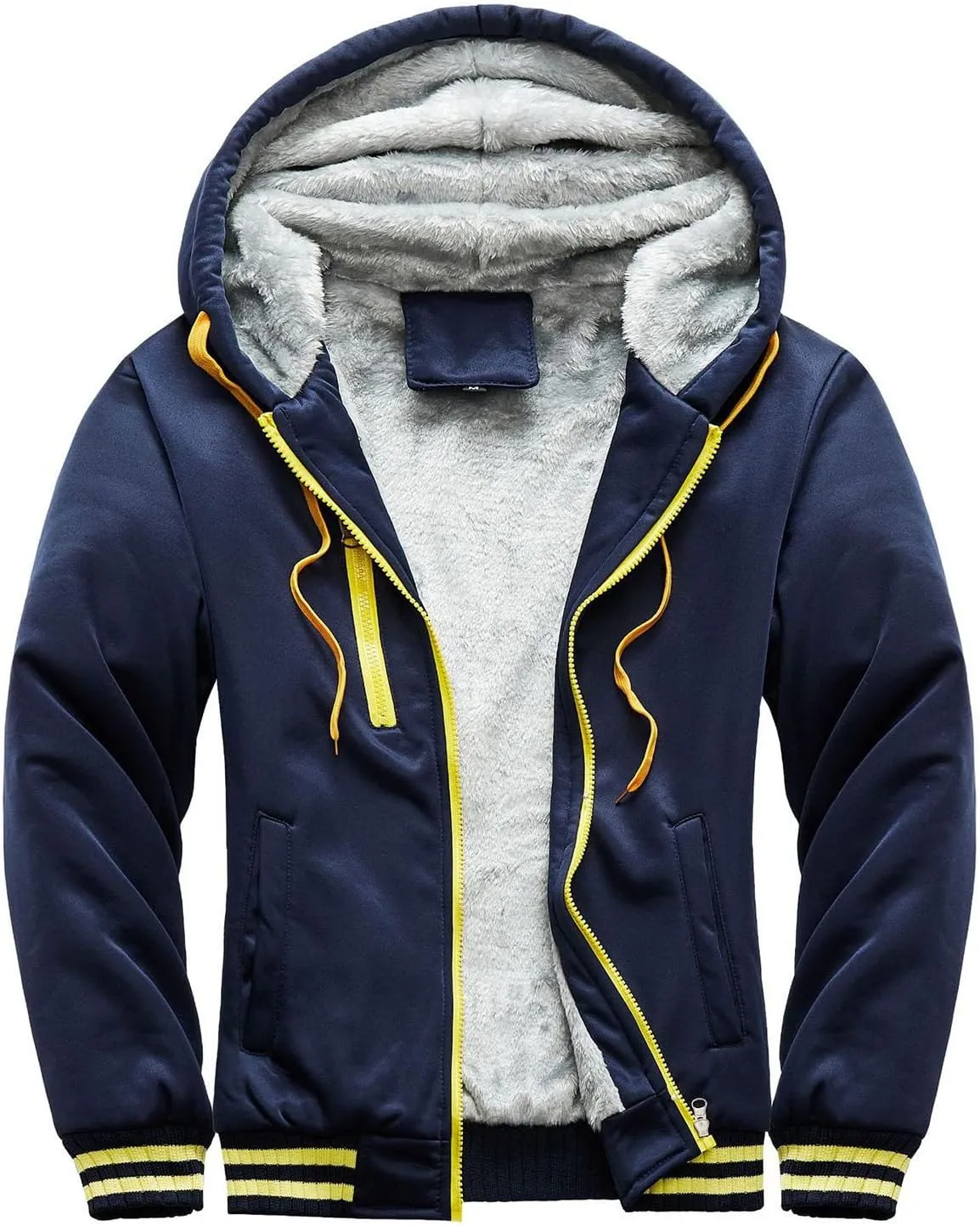 tuduoms Men's 2 Piece Tracksuits Sherpa Lined Full Zip Hoodie Jacket Fleece Jogger Pants Winter Warm Sweatsuits Sets