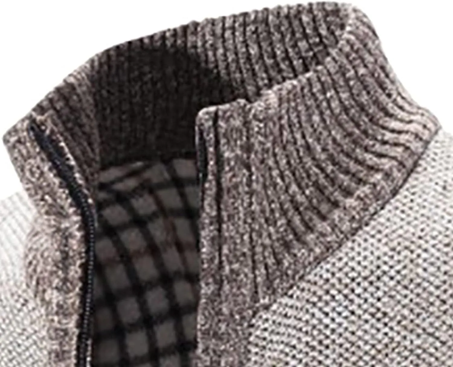 tuduoms Mens Full Zip Cardigan Thick Fleece Lined Sweater Coats Warm Winter Color Block Thermal Sweatshirts Jackets Pocket