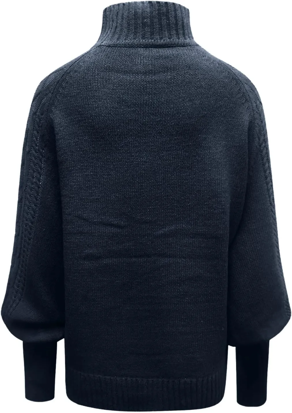 Turtleneck Sweater for Women Oversized Pullover Sweaters Cable Knit Batwing Long Sleeve Loose Fit Chunky Jumper Tops