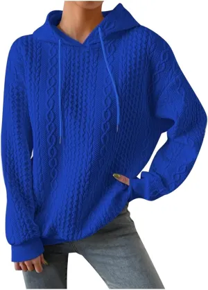 UQRZAU Women'S Hoodies Long Sleeve Casual Solid Drawstring Hoodie Sweatshirts For Women Pullover