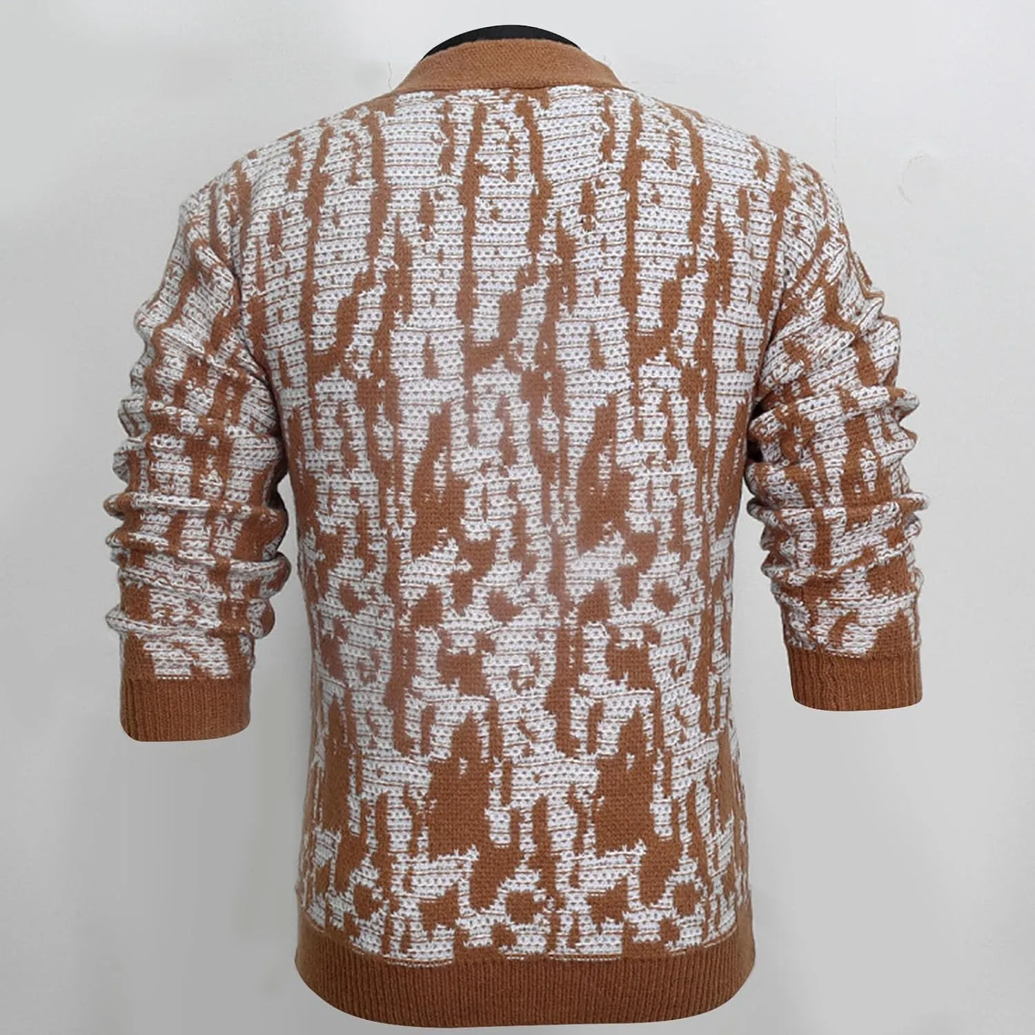 Vintage Cardigan Sweaters for Men Western Print Sweater Lightweight Knit Cardigan Casual Button Down Sweaters