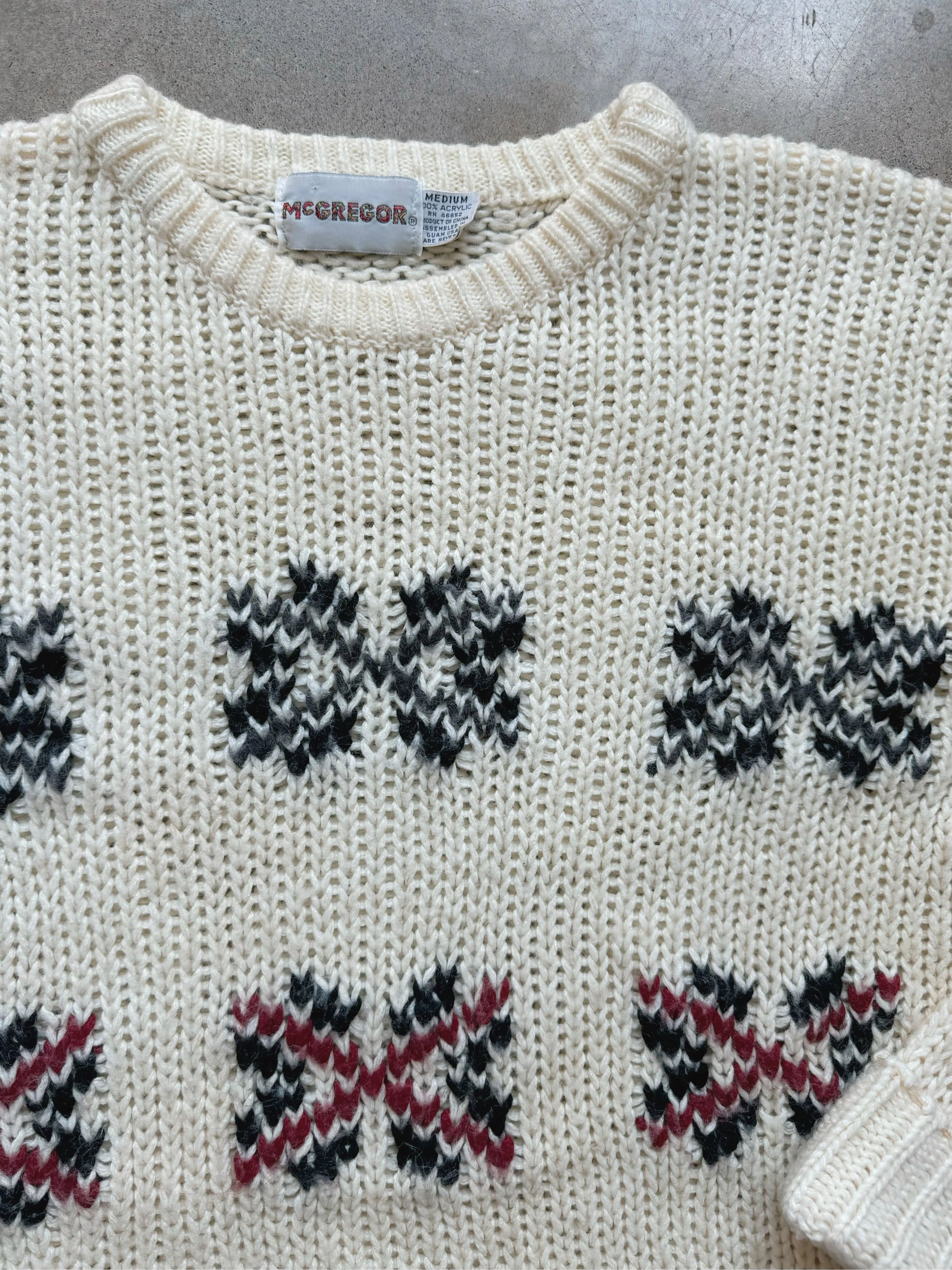 Vintage McGregor Cream Patterned Ski Sweater (M)