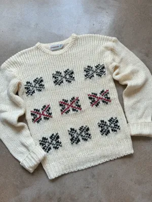 Vintage McGregor Cream Patterned Ski Sweater (M)