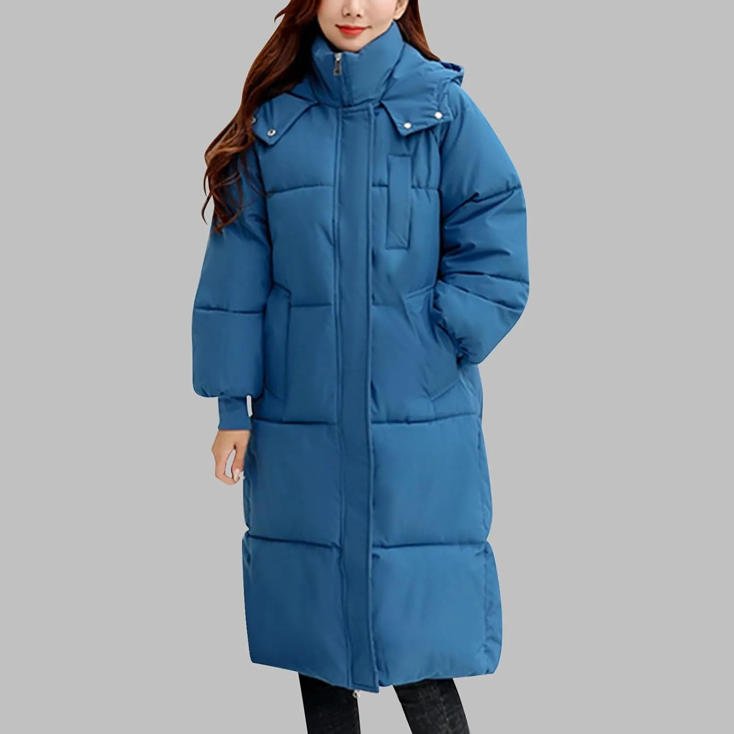 Winter Coats for Women Long Puffer Jackets with Hood Waterproof Maxi Down Jacket Padded Warm Coats Parkas Outerwear