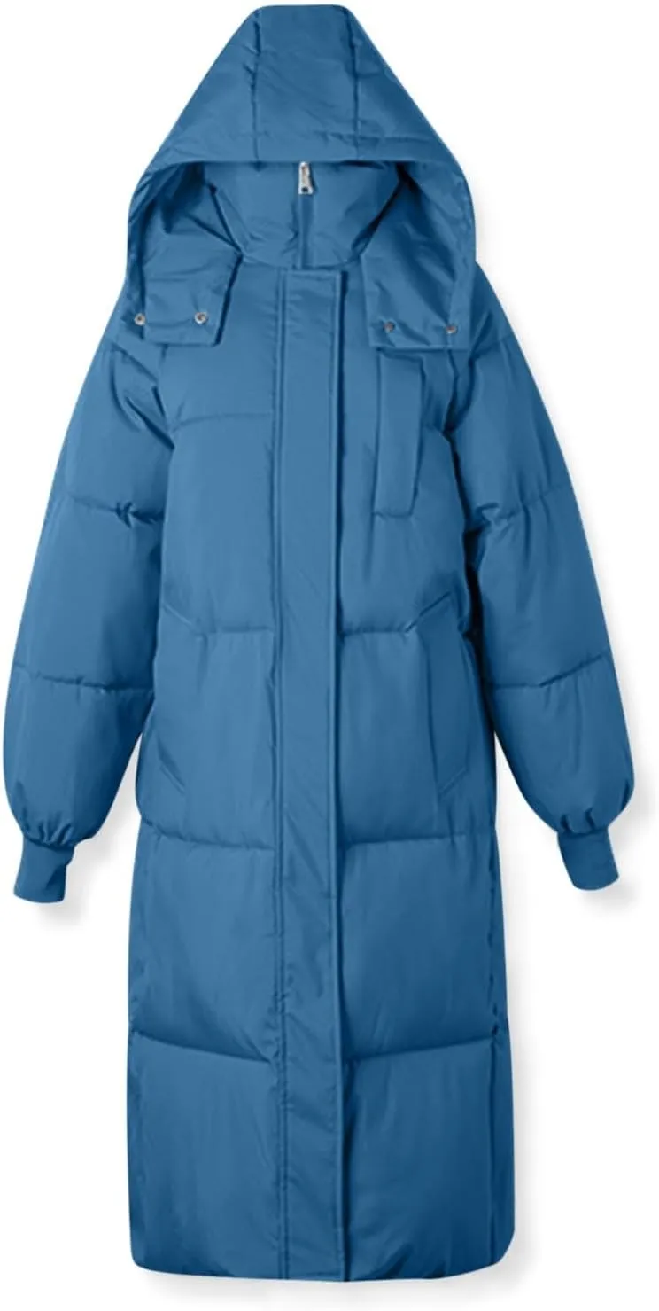 Winter Coats for Women Long Puffer Jackets with Hood Waterproof Maxi Down Jacket Padded Warm Coats Parkas Outerwear