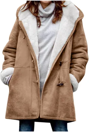 Winter Coats for Women Plus Size Fleece Lined Jackets Oversized Hooded Parka Peacoats Winter Warm Outerwear