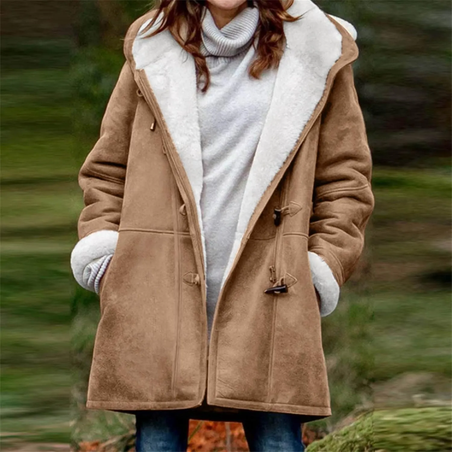 Winter Coats for Women Plus Size Fleece Lined Jackets Oversized Hooded Parka Peacoats Winter Warm Outerwear