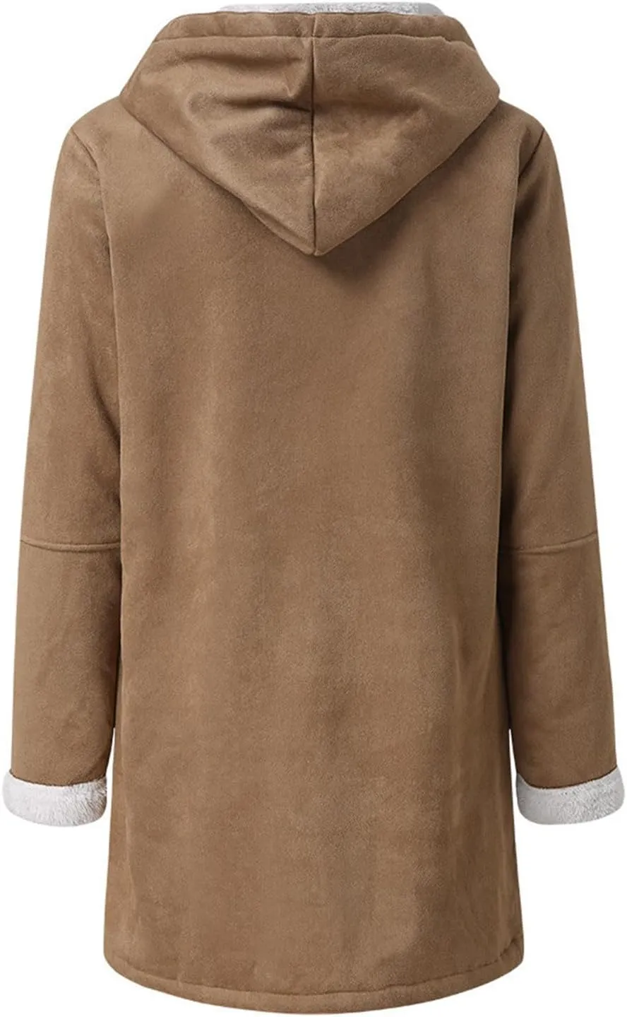 Winter Coats for Women Plus Size Fleece Lined Jackets Oversized Hooded Parka Peacoats Winter Warm Outerwear