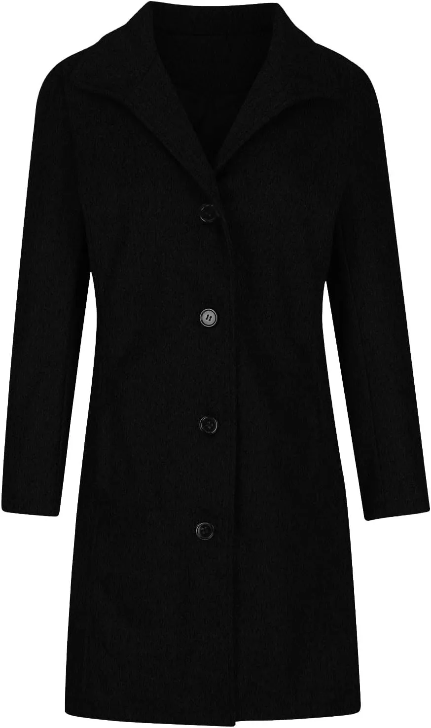 Winter Long Pea Coats for Women Wool Blend Stand Collar Single Breasted Jackets 2024 Casual Peacoat Overcoats