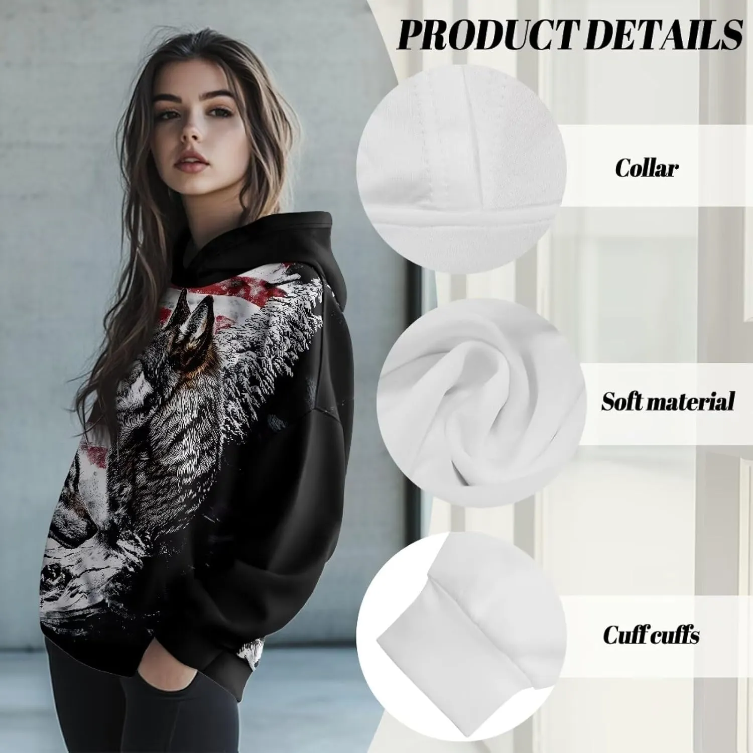 Women Hoodies Oversized Sweatshirts Hooded Pullover Sweater Long Sleeve Fall Winter Fashion Outfits