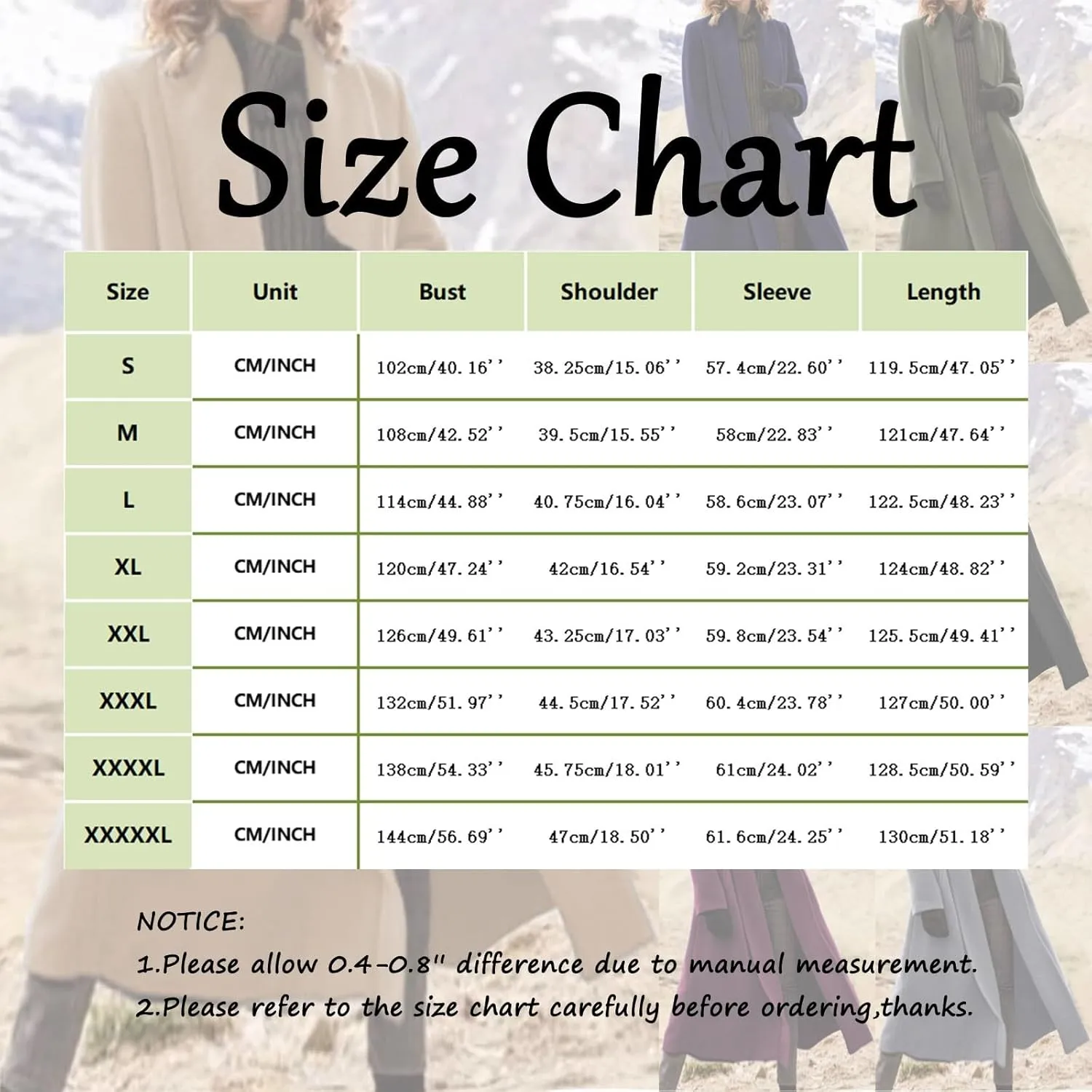 Women Winter Wool Blend Camel Mid-Long Coat Notch Double-Breasted Lapel Jacket Outwear