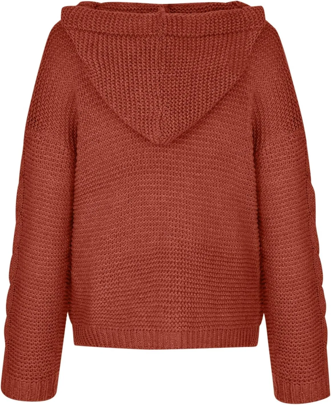 Womens 2024 Fall Winter Clothes Open Front Chunky Knit Hoodies Sweater Loose Long Sleeve Cardigan Casual Outwear Coat