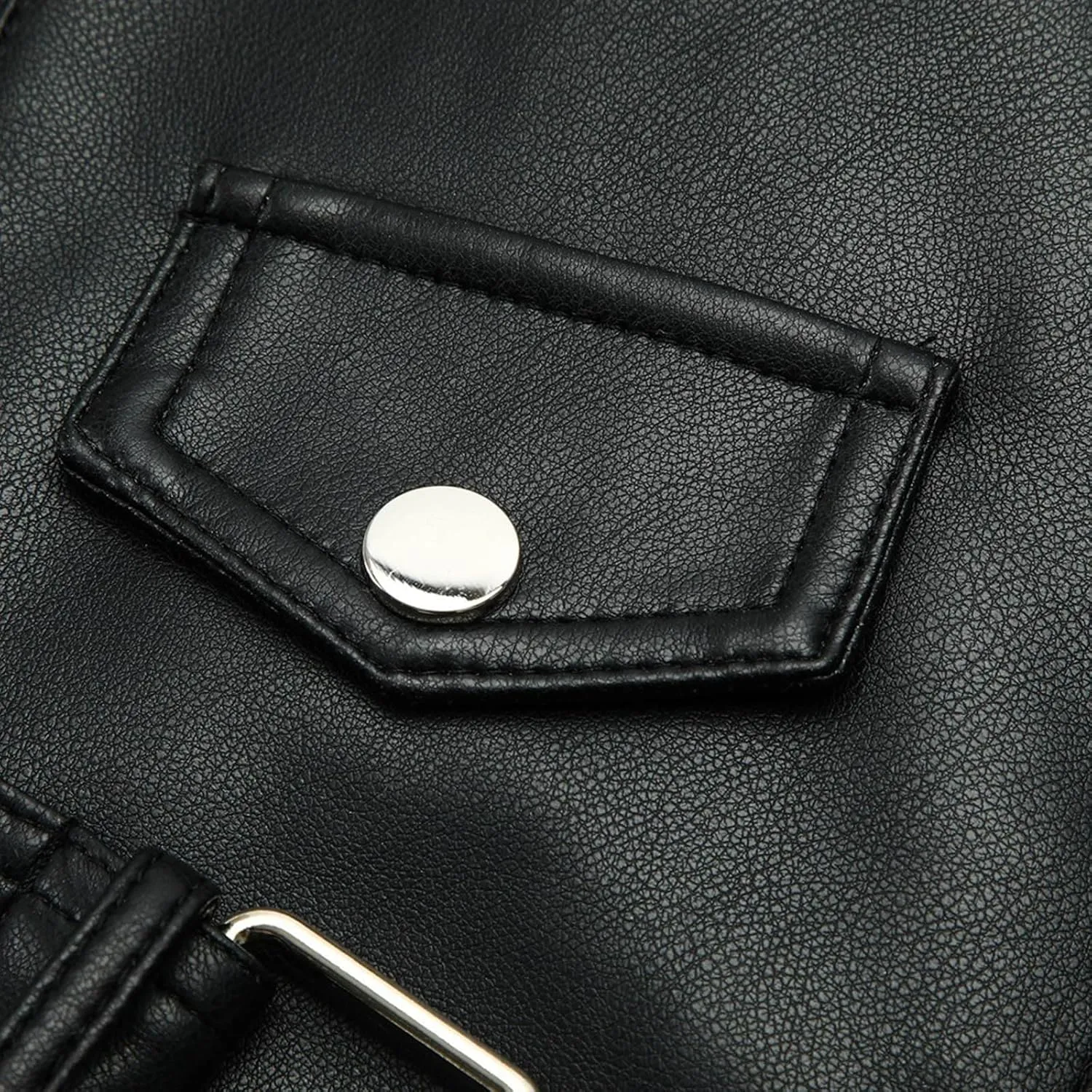 Womens Belted Faux Leather Moto Biker Jacket Classic Side Zipper Coat Outwear Casual Stylish Leather Cropped Jackets