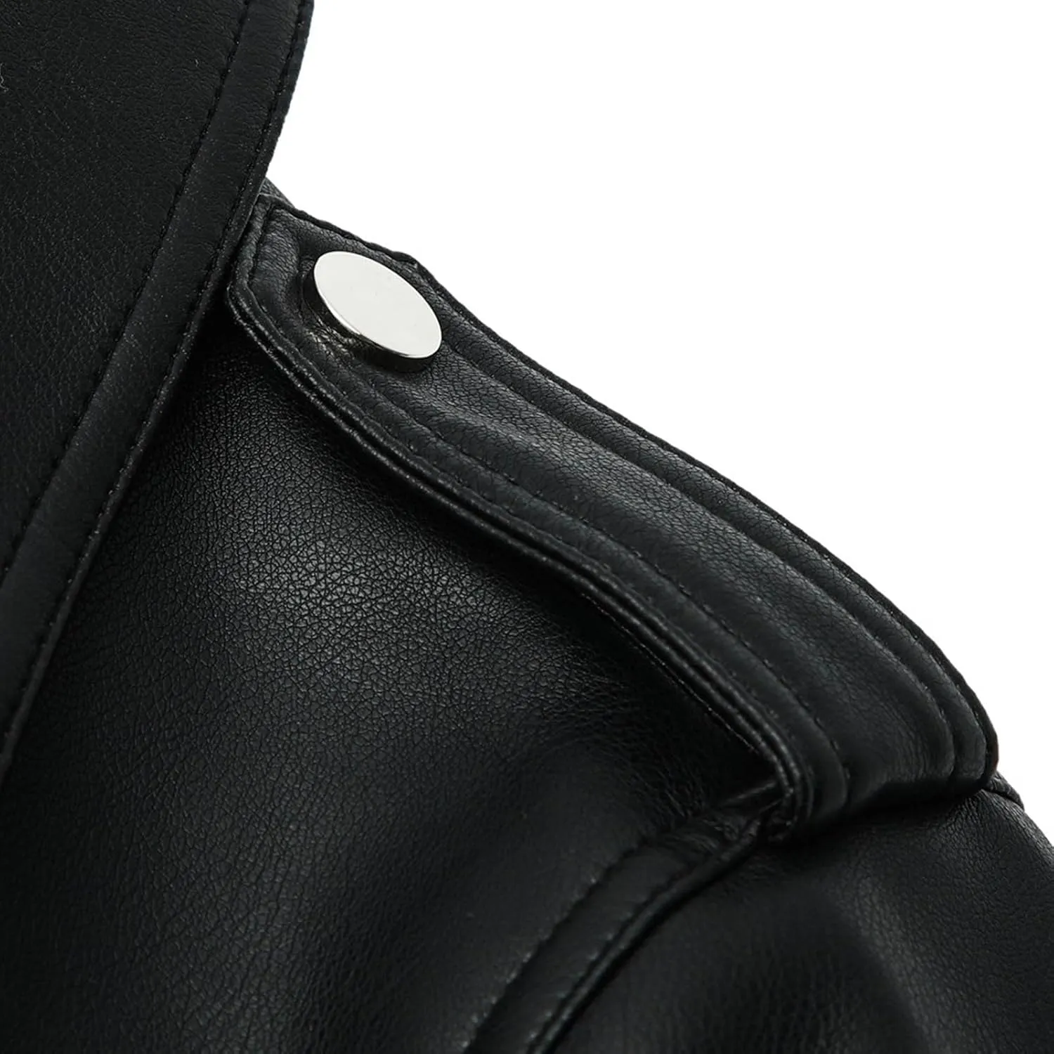 Womens Belted Faux Leather Moto Biker Jacket Classic Side Zipper Coat Outwear Casual Stylish Leather Cropped Jackets