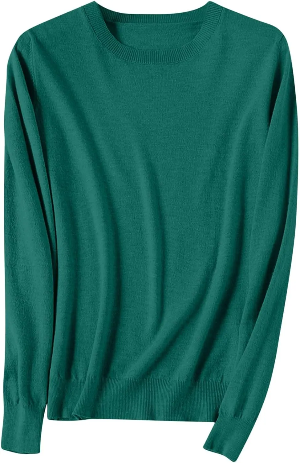 Women's Cashmere Sweaters Long Sleeve Crew Neck Soft Warm Cozy Pullover Lightweight Wool Knit Jumpers Sweater