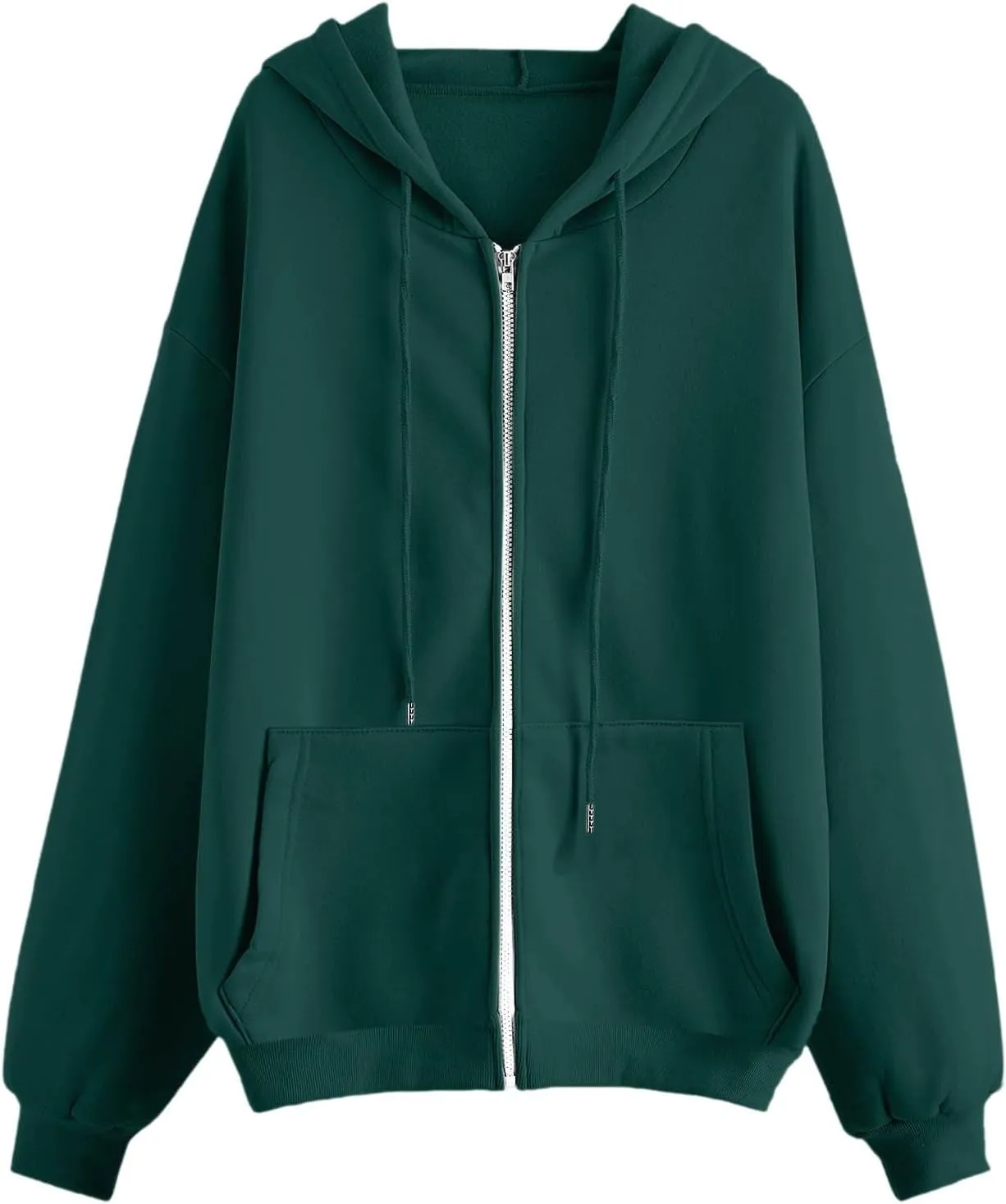 Womens Casual Zip Up Hoodies Soft Comfy Fleece Sweatshirts Loose Long Sleeve Solid Pullover with Pockets 2024 Fall Suit