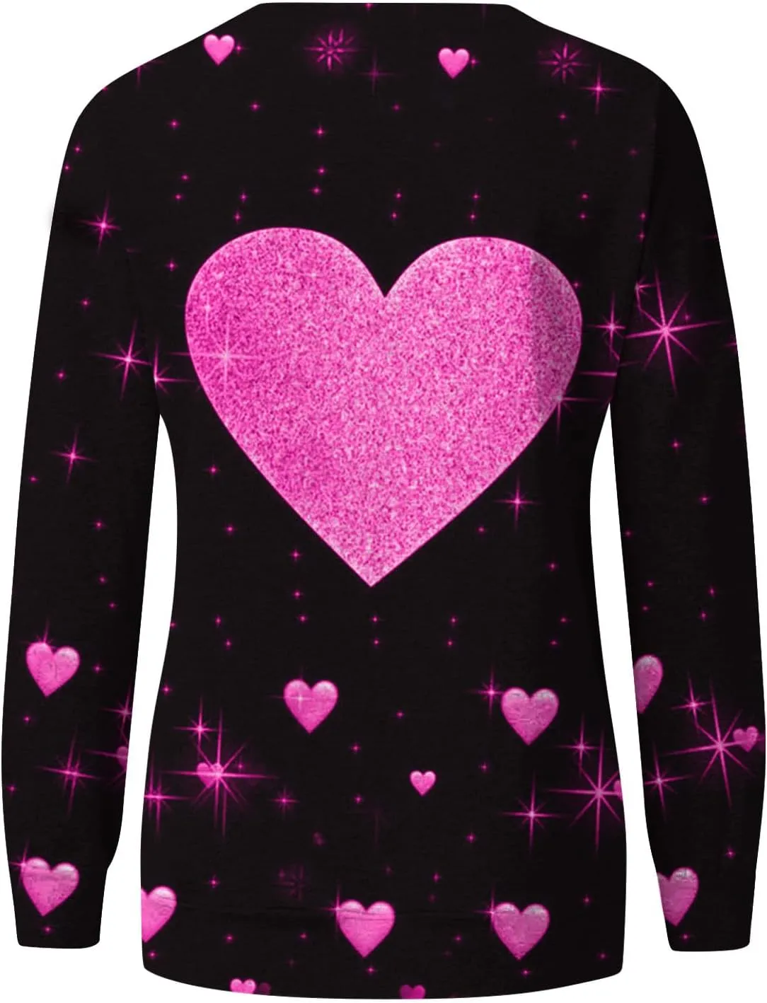 Women's Crewneck Sweatshirt Long Sleeve Casual Loose Trendy Vintage Cute Flower Heart Graphic Pullover Tops