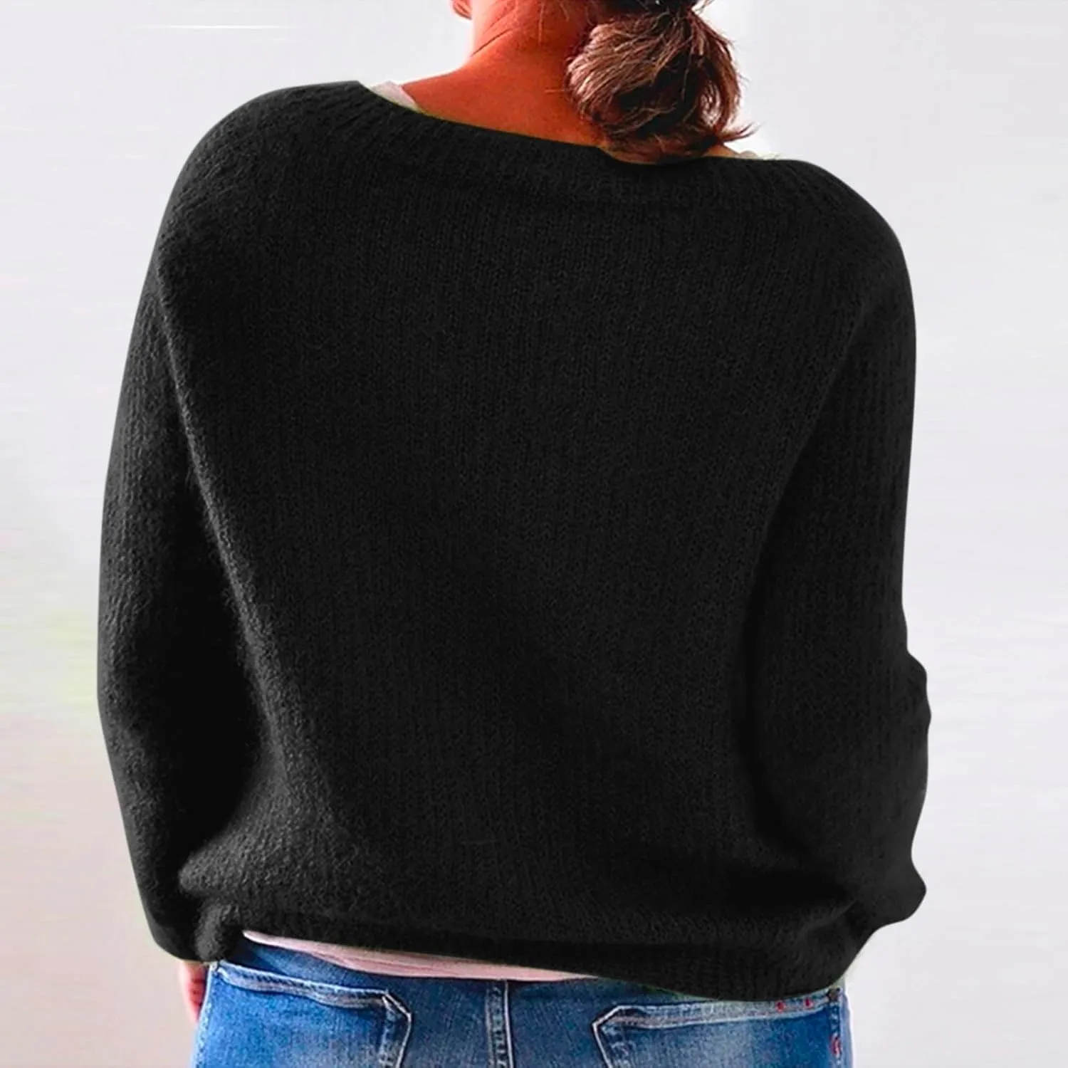 Women's Fair Isle Long Sleeve Crew Neck Knit Sweaters Vintage Chunky Stripedd Sweater Pullover Top for Fall Winter