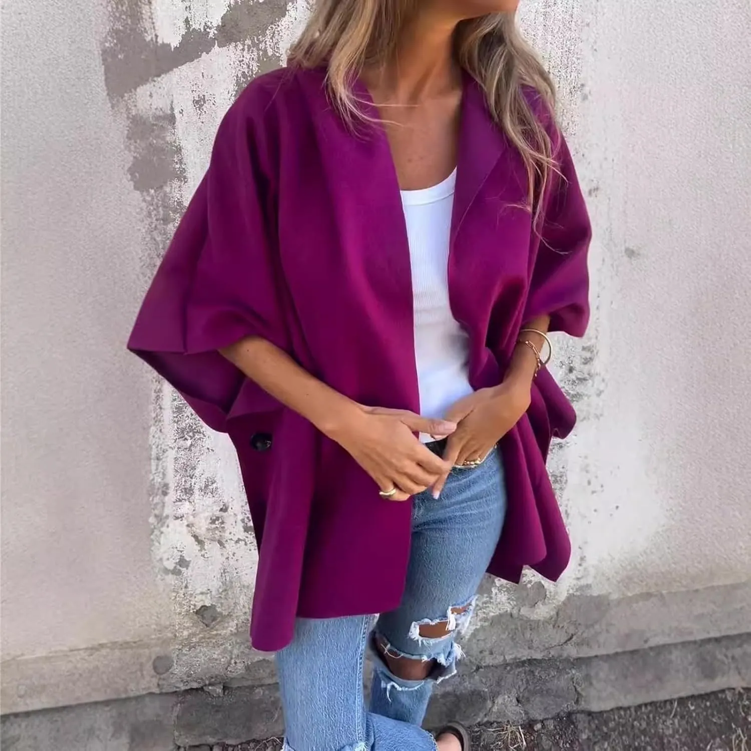 Womens Fall Fashion 2024 Oversized Dressy Cardigans Long Lightweight Coat Fall Sweater Jacket Outerwear with Pockets