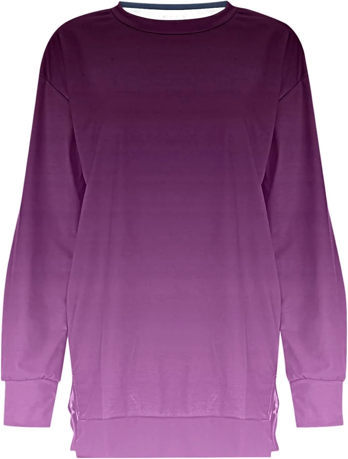 Womens Fall Fashion Sweatshirt Long Sleeve Crewneck Graphic Pullover Trendy Gradient Color Tops Comfort Winter Clothes
