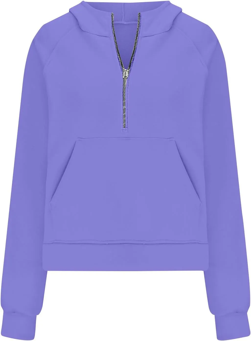 Womens Half Zip Sweatshirts 2024 Fleece Hooded Pullover Sweatshirts Thumb Hole Cropped Long Sleeve Tops with Pockets