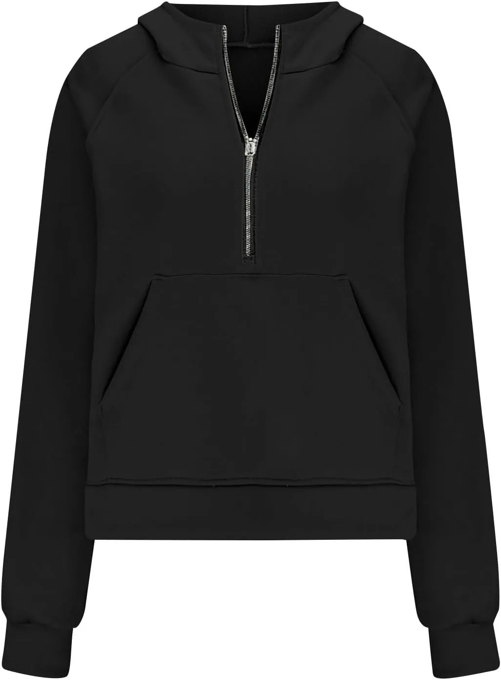 Womens Half Zip Sweatshirts 2024 Fleece Hooded Pullover Sweatshirts Thumb Hole Cropped Long Sleeve Tops with Pockets