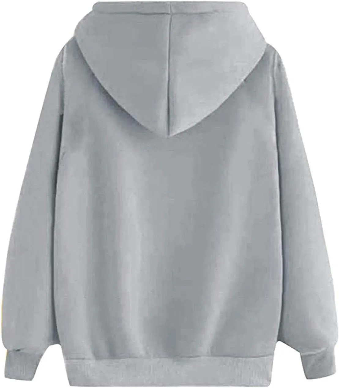 Women's Hoodies Fall Classic Print Long Sleeve Solid Tops Oversized Casual Drawstring Outfit Sweatshirt with Pocket