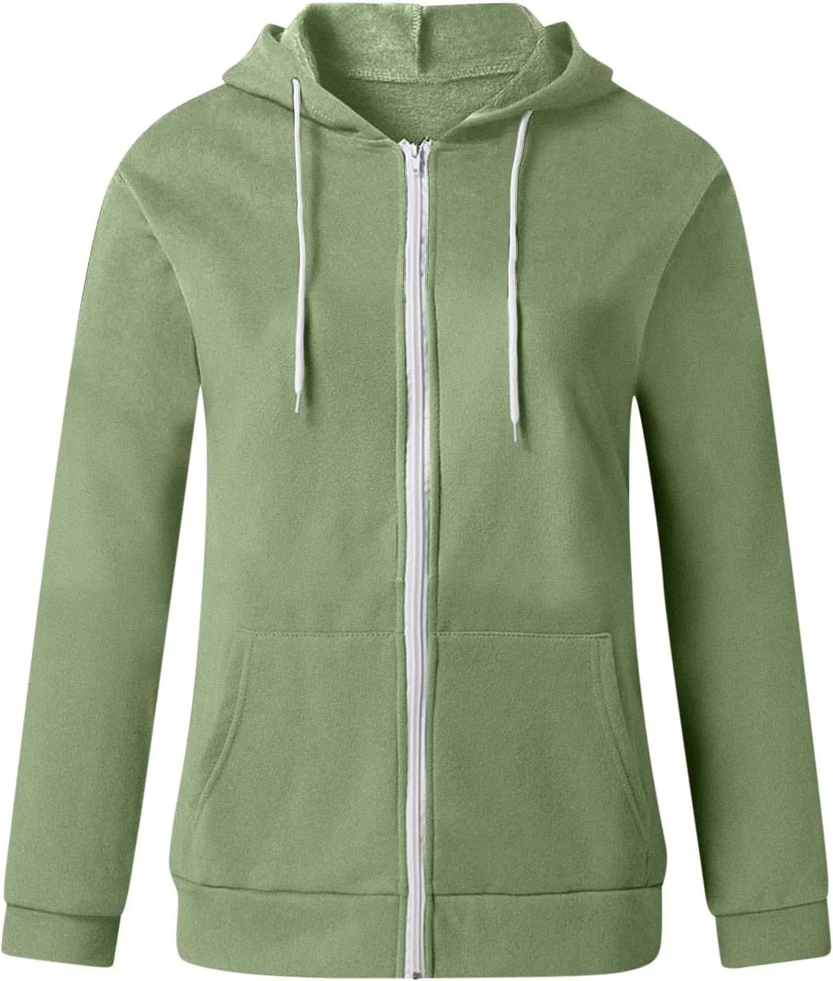 Womens Hoodies Zip Up Long Sleeve Fall Oversized Sweatshirts Fleece Soft Jacket With Pockets 2024 Fashion Clothes