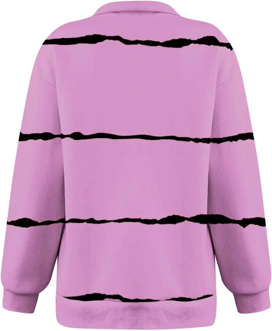 Womens Long Sleeve Oversized Fleece Sweatshirts Striped Pullover Tops 1/4 Zipper Casual Trendy Fall Clothes