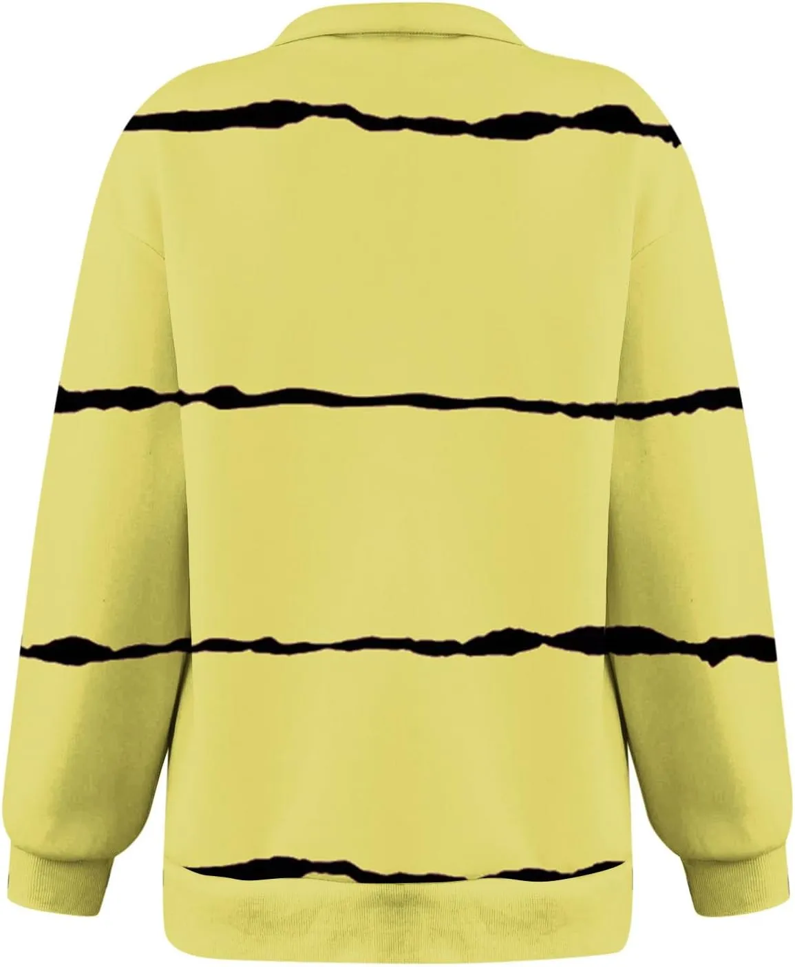Womens Long Sleeve Oversized Fleece Sweatshirts Striped Pullover Tops 1/4 Zipper Casual Trendy Fall Clothes