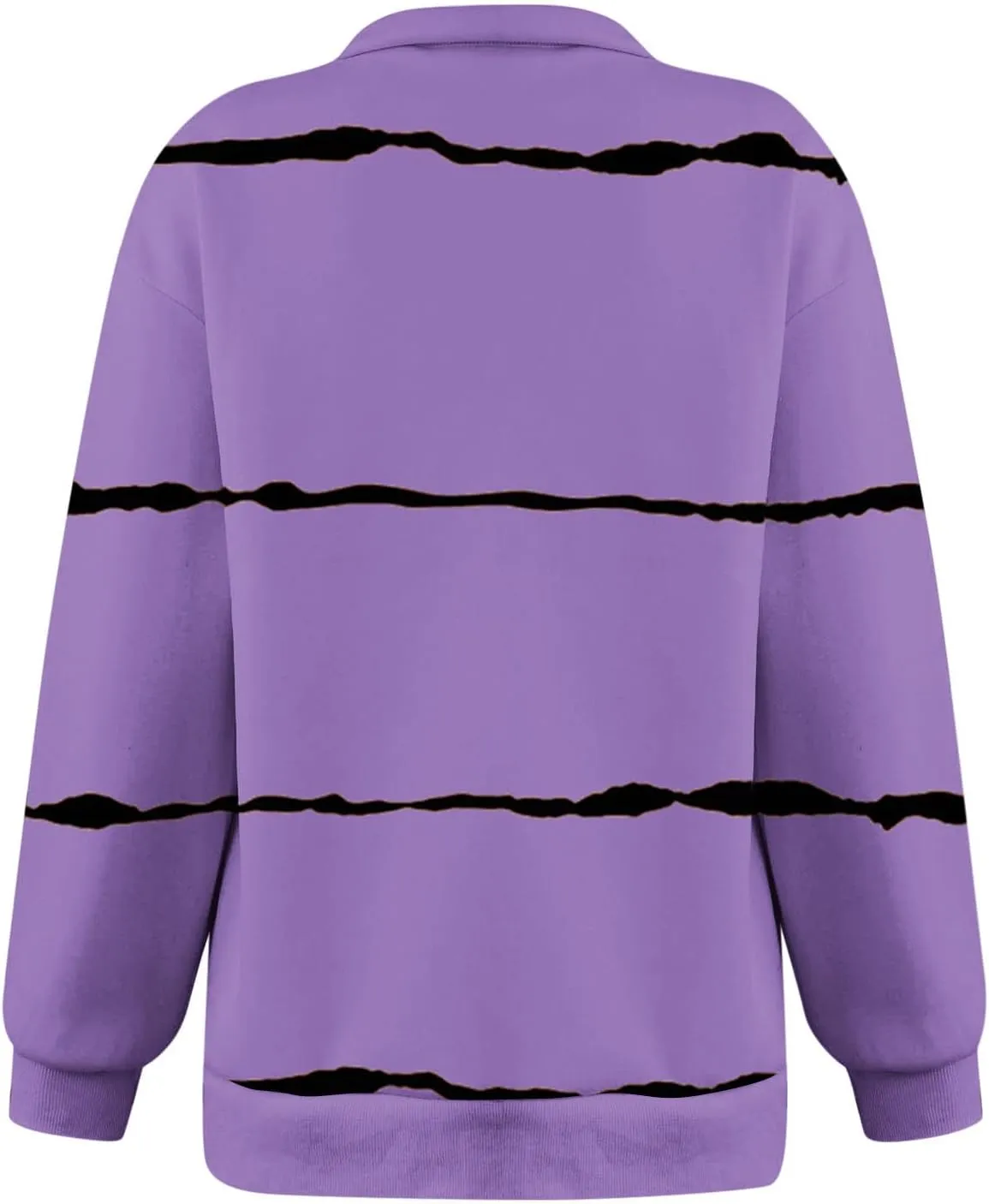Womens Long Sleeve Oversized Fleece Sweatshirts Striped Pullover Tops 1/4 Zipper Casual Trendy Fall Clothes