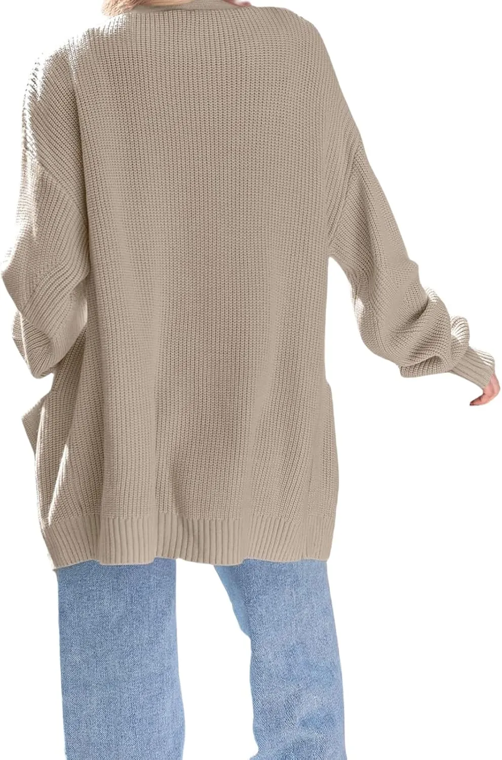 Womens Oversized Cardigans Casual Loose V Neck Cardigan Sweater Ribbed Knit Open Front Sweaters Warm Outfits