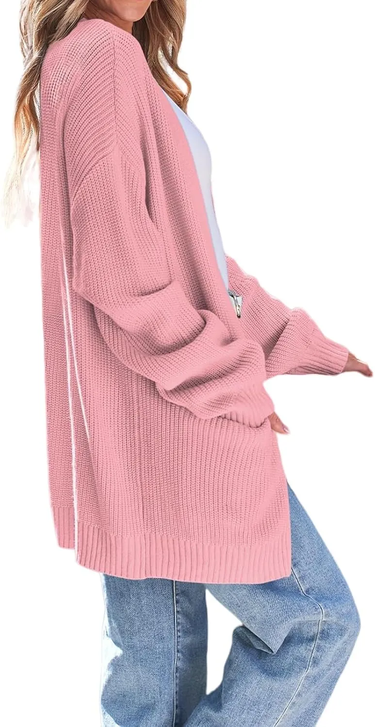 Womens Oversized Cardigans Long Sleeve Open Front Knit Sweaters Fall Trendy Jacket Clothes