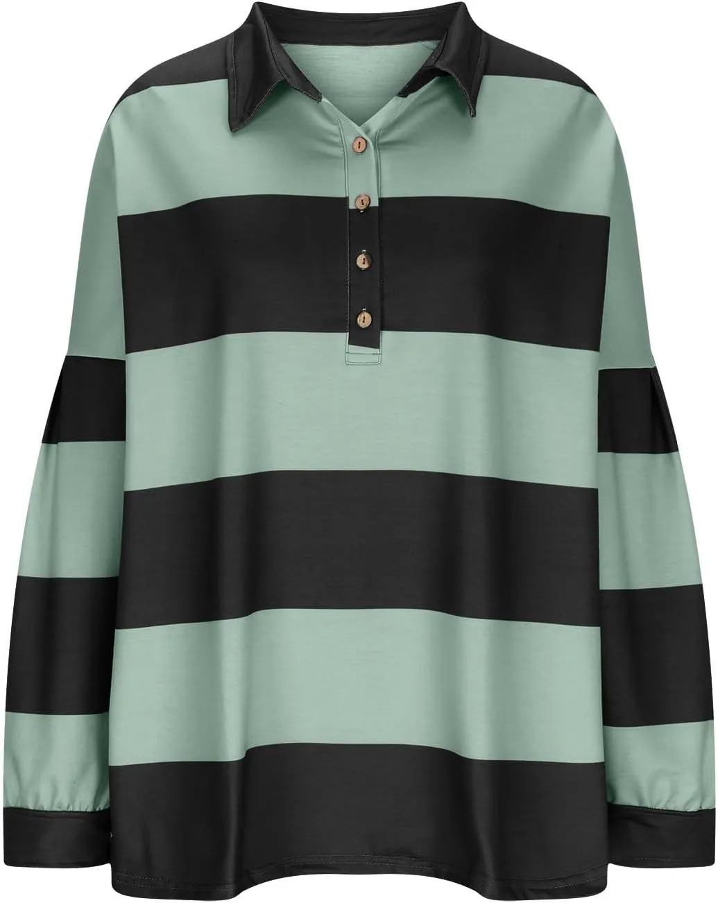 Women's Oversized Sweatshirt Button Striped Graphic Print Pullover Tops Casual Comfy Fashion Sweatshirts