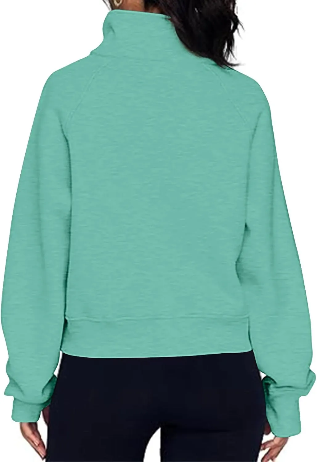 Womens Oversized Sweatshirt Half Zip Pullover Sweaters Long Sleeve Solid Color Hoodies Fall Fleece Y2K Clothes