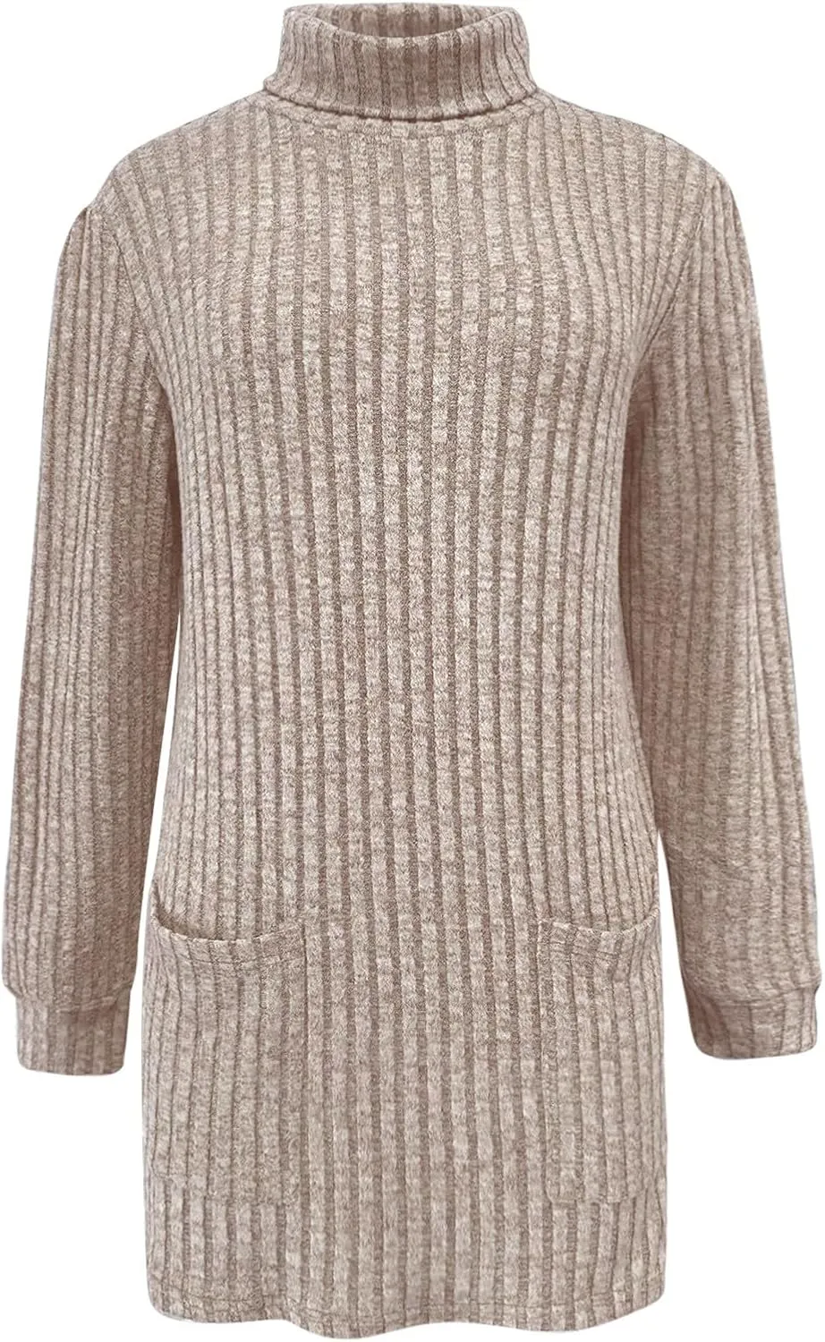 Womens Oversized Turtleneck Sweaters Mock Neck Slim Fit Ribbed Knit Pullover Jumpers Tunic Sweaters for Leggings