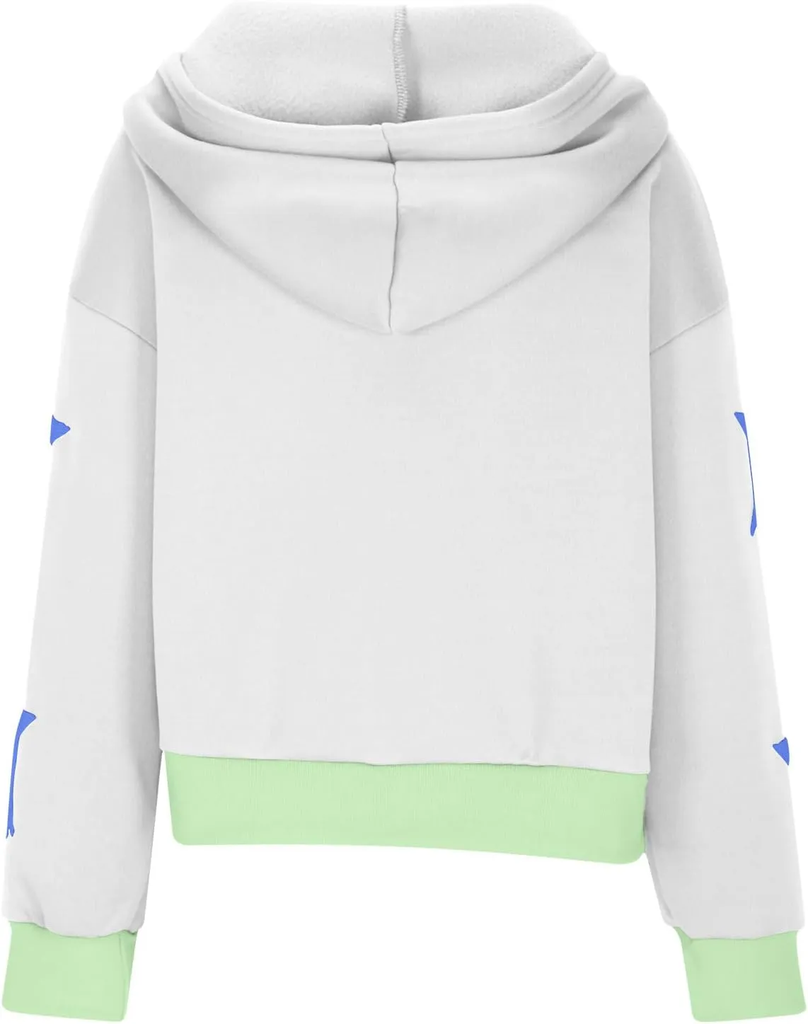 Women's Overszied Striped Sweatshirts Long Sleeve Half Zip Up Star Hoodies Winter Tops Y2K Fashion Cropped Clothes