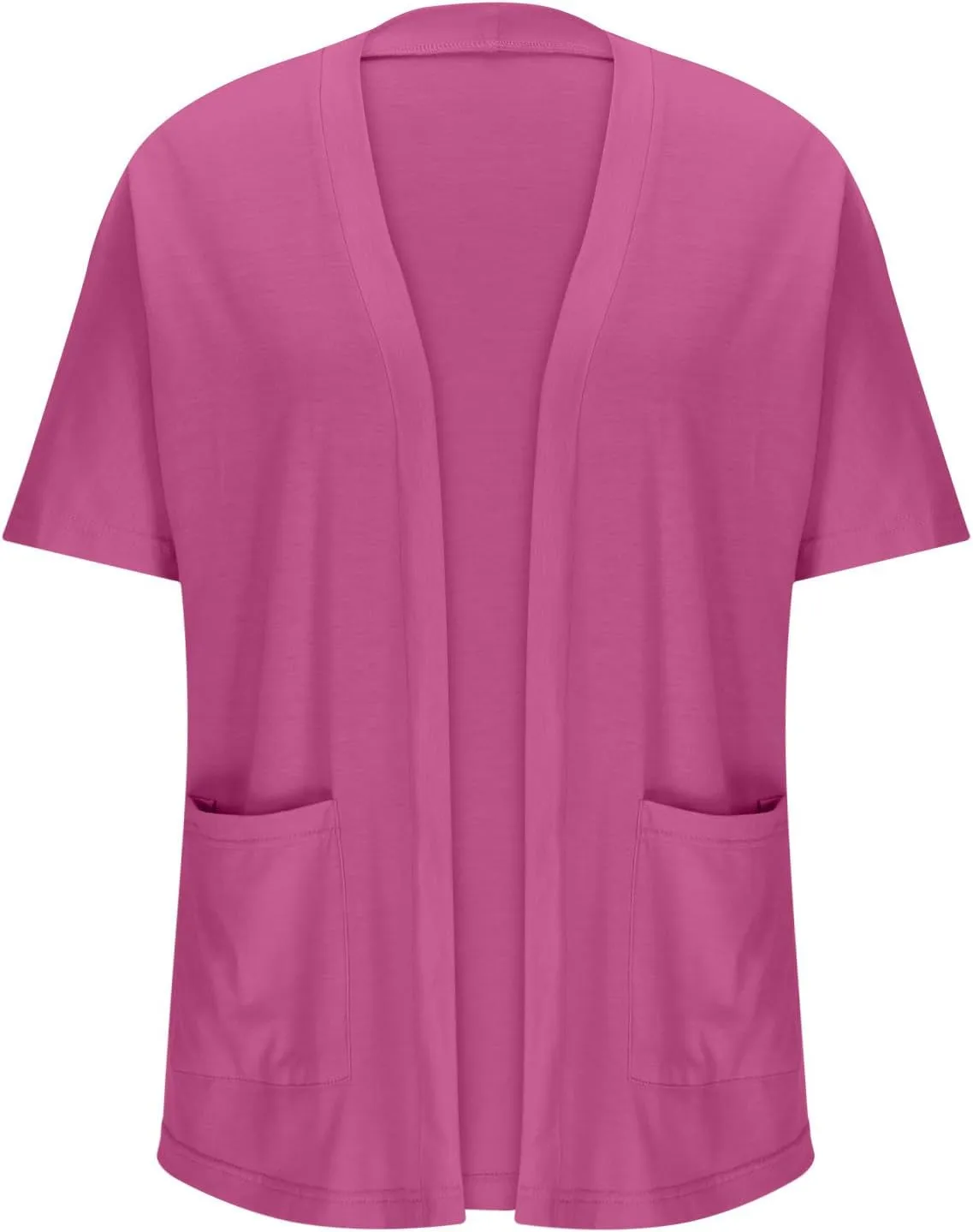 Womens Short Sleeve Open Front Lightweight Cardigans Casual Comfy Longline Draped Hem Soft Cotton Cardigans Sweater